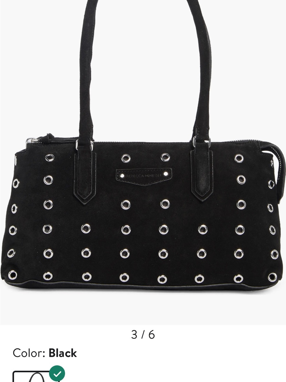 Rebecca Minkoff Black Suede Industry Shoulder Bag